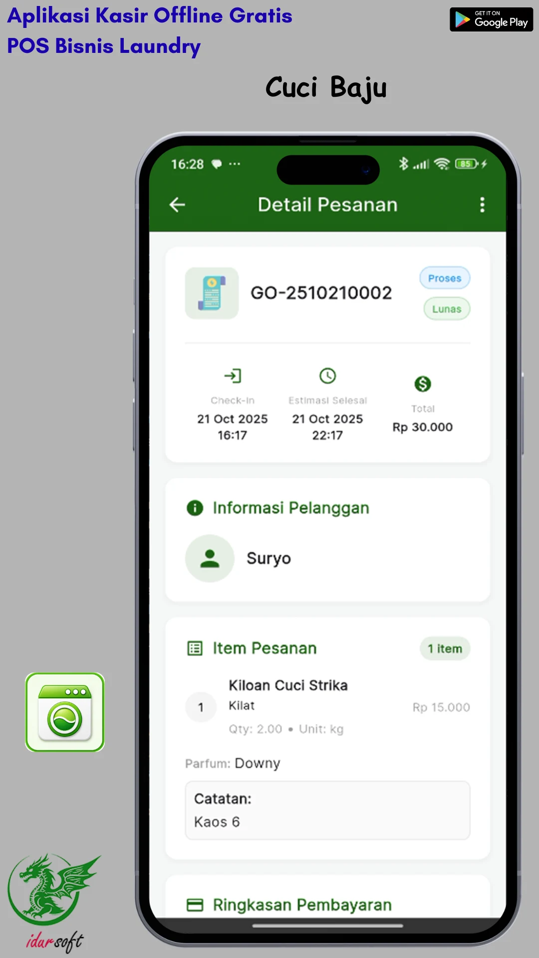 Cuci Baju - POS Laundry Gratis screenshot