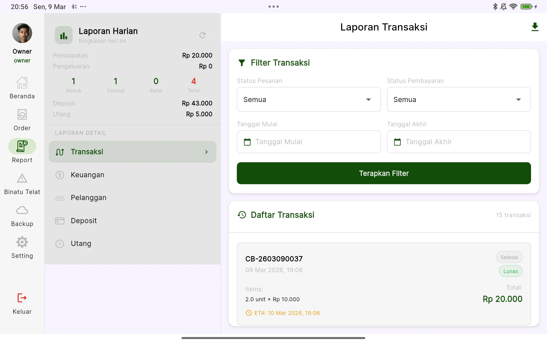 Cuci Baju - POS Laundry Gratis screenshot