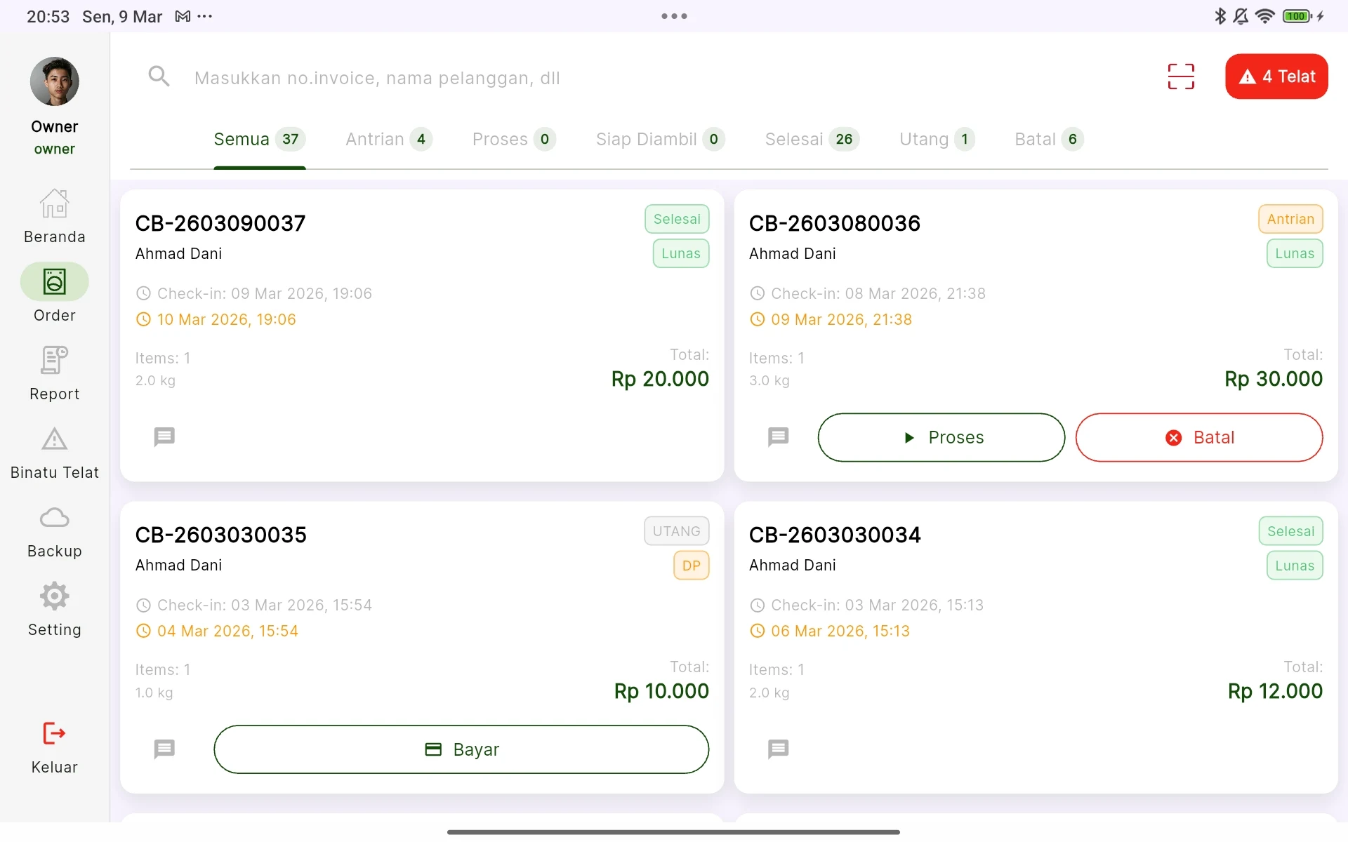 Cuci Baju - POS Laundry Gratis screenshot
